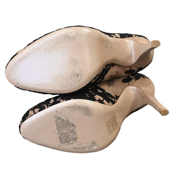 Valentino Garavani Light Brown Suede Floral Lace Heeled Zip Booties Size 37 - Picture 4 of 14